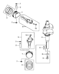 Fh680v-Bs29 Piston And Crankshaft Diagram and Parts List for M54-KW 53BB5DBW750-23-HP Cub Cadet Lawn Tractor